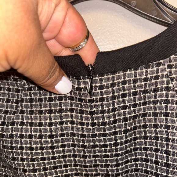 Boden dress - black/gray print wool sleeveless sheath, fully lined - Picture 6 of 9